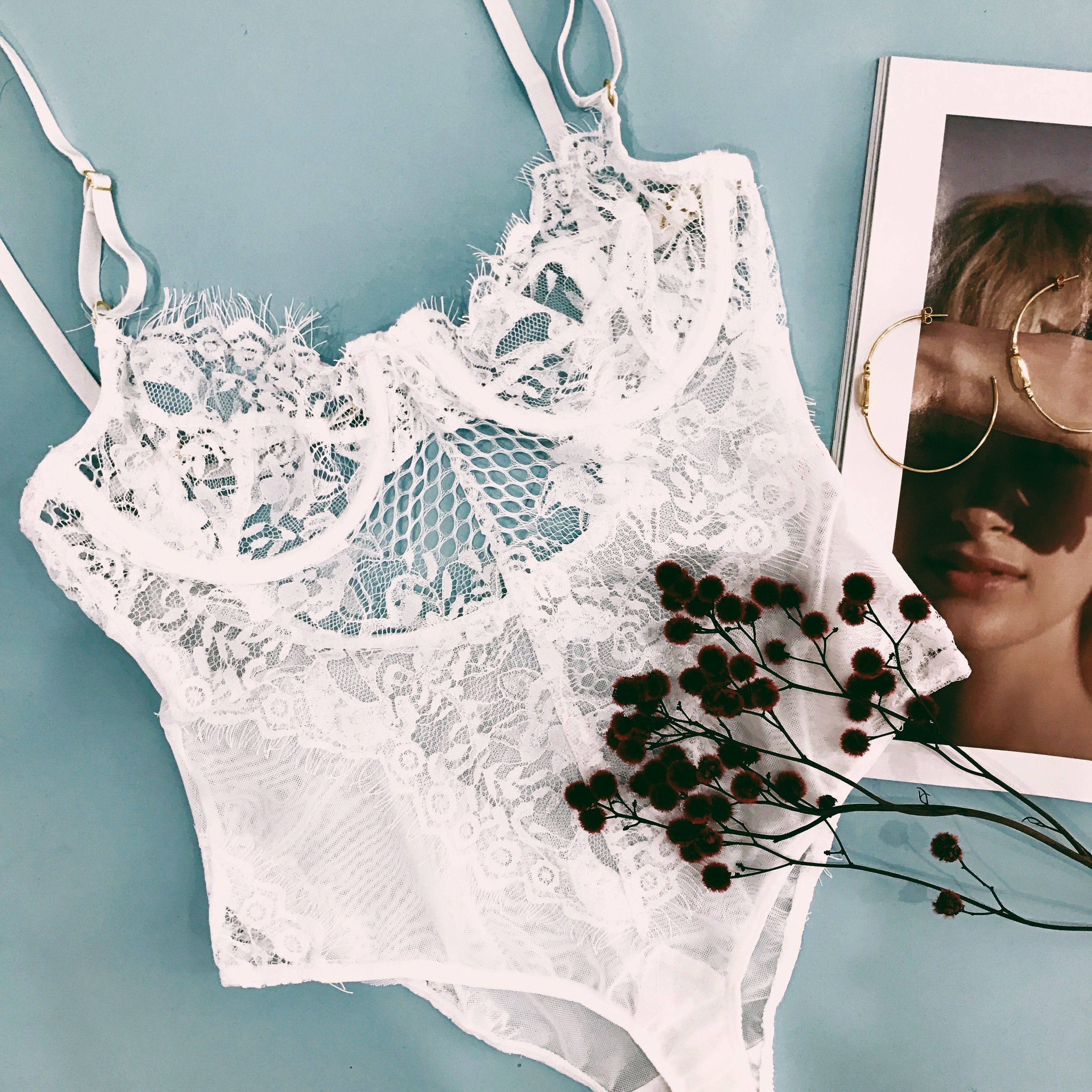 Lace bodysuit editorial